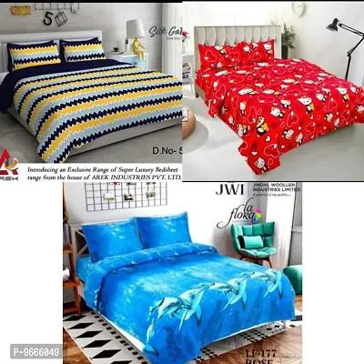sara hub 3 bedsheets combo (90*90)with 6 pillow covers(17*27)