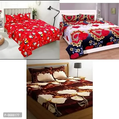 sara hub 3 bedsheets combo (90*90)with 6 pillow covers(17*27)