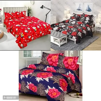 sara hub 3 bedsheets combo (90*90)with 6 pillow covers(17*27)