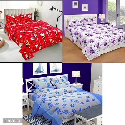 sara hub 3 bedsheets combo (90*90)with 6 pillow covers(17*27)