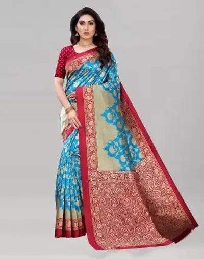 Beautiful Silk Blend Saree with Blouse piece For Women