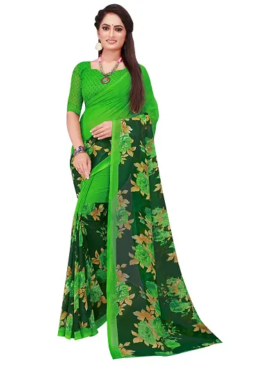 New In Georgette Saree with Blouse piece 