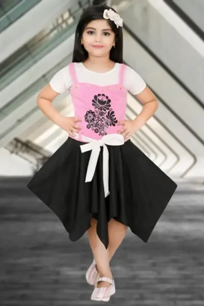 Fabulous Crepe Top With Bottom Set For Girls