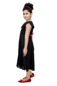 DIXITA Girl's A-Line Knee Length Dress ( redbutton001_30 _ Black _ 30 )-thumb4