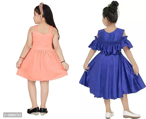 Fabulous Multicoloured Crepe Party Wear Frocks For Girls Pack Of 2-thumb3