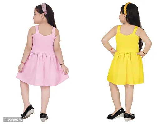 Fabulous Multicoloured Crepe Party Wear Frocks For Girls Pack Of 2-thumb3