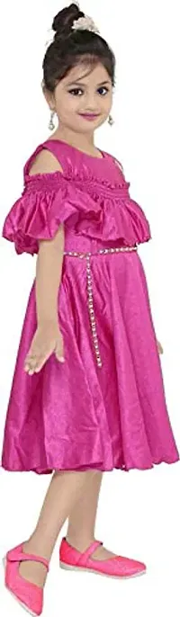 STYLO KIDS Girls Midi/Knee Length Party Dress??(Pink, Fashion Sleeve)-thumb1