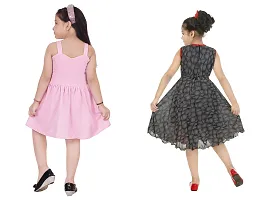 Fabulous Multicoloured Crepe Party Wear Frocks For Girls Pack Of 2-thumb2