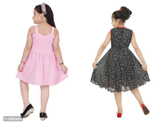 Fabulous Multicoloured Crepe Party Wear Frocks For Girls Pack Of 2-thumb3