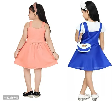 Fabulous Multicoloured Crepe Party Wear Frocks For Girls Pack Of 2-thumb3