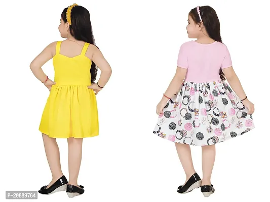 Fabulous Multicoloured Crepe Party Wear Frocks For Girls Pack Of 2-thumb3