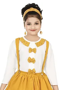 Fabulous Yellow Crepe Embellished Dress For Girls-thumb4