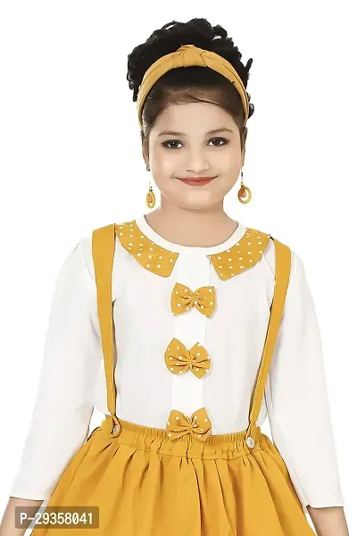 Fabulous Yellow Crepe Embellished Dress For Girls-thumb5