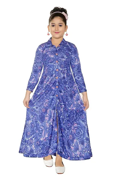 Girls Maxi/Full Length Party Dress??(Multicolor, Full Sleeve)