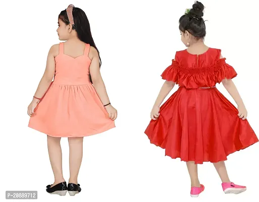 Fabulous Multicoloured Crepe Party Wear Frocks For Girls Pack Of 2-thumb3