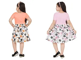 Fabulous Multicoloured Crepe Party Wear Frocks For Girls Pack Of 2-thumb2