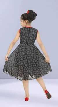 Stylish Black Linen Frocks For Girl-thumb1