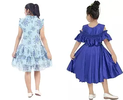 Pretty Crepe Self Pattern A-Line Dress Combo For Baby Girls And Kids Pack Of 2-thumb1