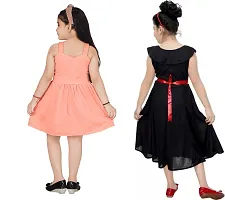 Fabulous Multicoloured Crepe Party Wear Frocks For Girls Pack Of 2-thumb2