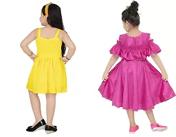 Fabulous Multicoloured Crepe Party Wear Frocks For Girls Pack Of 2-thumb2