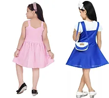 Fabulous Multicoloured Crepe Party Wear Frocks For Girls Pack Of 2-thumb2