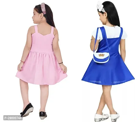 Fabulous Multicoloured Crepe Party Wear Frocks For Girls Pack Of 2-thumb3