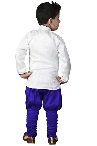 SKDC Kids Festive Sherwani Set For Boys(Blue And White,Cotton Silk,)-thumb2