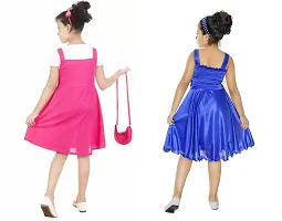 Pretty Crepe Self Pattern A-Line Dress Combo For Baby Girls And Kids Pack Of 2-thumb2