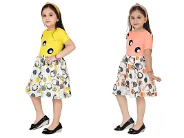 Fabulous Multicoloured Crepe Party Wear Frocks For Girls Pack Of 2-thumb1