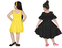 Fabulous Multicoloured Crepe Party Wear Frocks For Girls Pack Of 2-thumb2