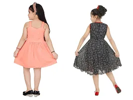 Fabulous Multicoloured Crepe Party Wear Frocks For Girls Pack Of 2-thumb2