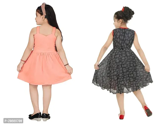 Fabulous Multicoloured Crepe Party Wear Frocks For Girls Pack Of 2-thumb3