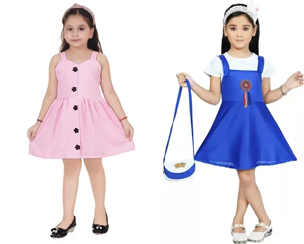 Fabulous Crepe Party Wear Frocks For Girls Pack Of 2