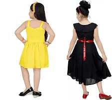 Fabulous Multicoloured Crepe Party Wear Frocks For Girls Pack Of 2-thumb2