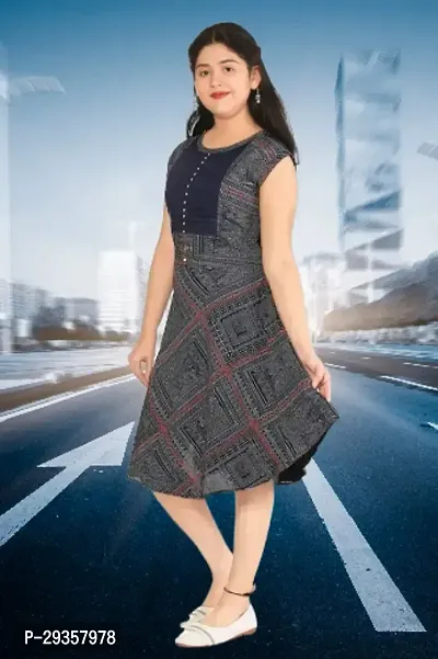 Fabulous Black Georgette Printed Dress For Girls-thumb2