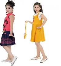 Pretty Crepe Self Pattern A-Line Dress Combo For Baby Girls And Kids Pack Of 2-thumb1