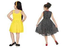 Fabulous Multicoloured Crepe Party Wear Frocks For Girls Pack Of 2-thumb2