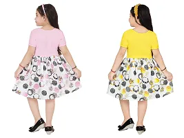 Fabulous Multicoloured Crepe Party Wear Frocks For Girls Pack Of 2-thumb2