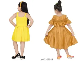 Fabulous Multicoloured Crepe Party Wear Frocks For Girls Pack Of 2-thumb2