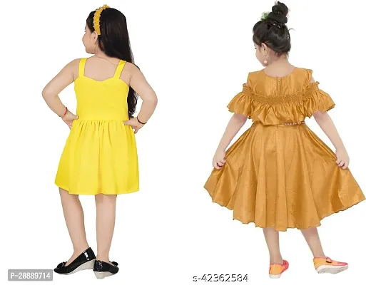 Fabulous Multicoloured Crepe Party Wear Frocks For Girls Pack Of 2-thumb3