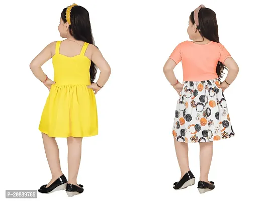 Fabulous Multicoloured Crepe Party Wear Frocks For Girls Pack Of 2-thumb3