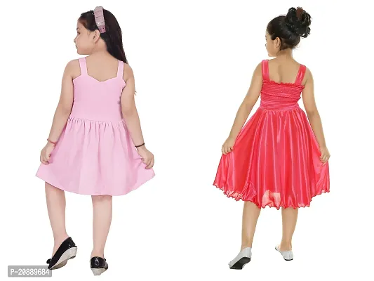 Fabulous Multicoloured Crepe Party Wear Frocks For Girls Pack Of 2-thumb3