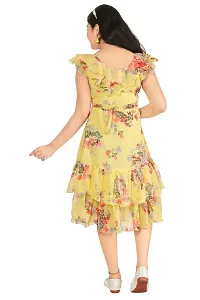 Fabulous Yellow Georgette Printed Dress For Girls-thumb2