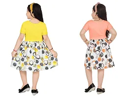 Fabulous Multicoloured Crepe Party Wear Frocks For Girls Pack Of 2-thumb2