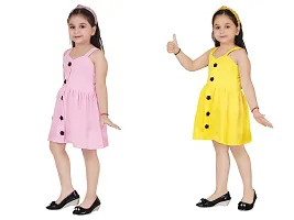 Fabulous Multicoloured Crepe Party Wear Frocks For Girls Pack Of 2-thumb1