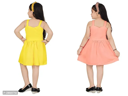 Fabulous Multicoloured Crepe Party Wear Frocks For Girls Pack Of 2-thumb3