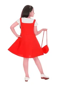 Fabulous Red Crepe Solid Dress For Girls-thumb2