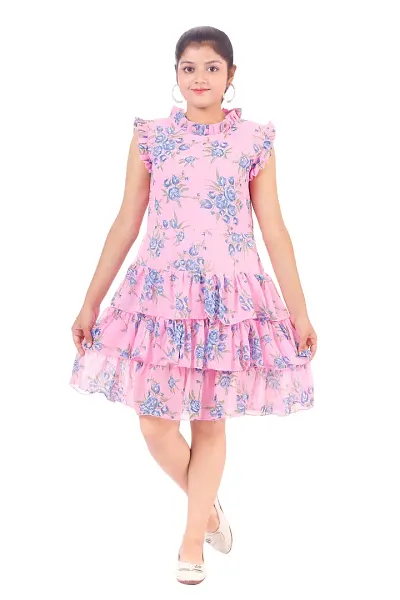 Casualwear Printed Georgette Fit And Flare Dress