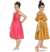 Pretty Crepe Self Pattern A-Line Dress Combo For Baby Girls And Kids Pack Of 2-thumb1