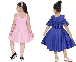 Fabulous Multicoloured Crepe Party Wear Frocks For Girls Pack Of 2-thumb2